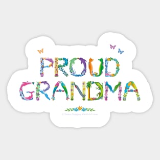 PROUD GRANDMA - tropical word art Sticker